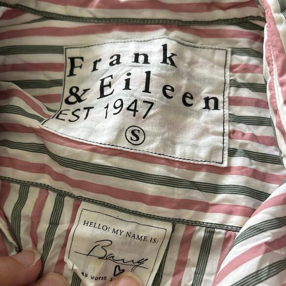 Frank & Eileen Size S Barry Button Front Up Shirt Stripes Striped Long Sleeves - Picture 4 of 6